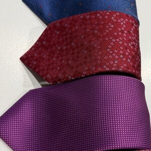 Dormeuil Men's Ties Set of 5 - Blue, Red, and Purple